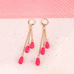 Vibrant Beaded Chain Drop Earrings