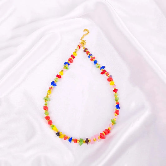 Multicolour Chip Stone Necklace