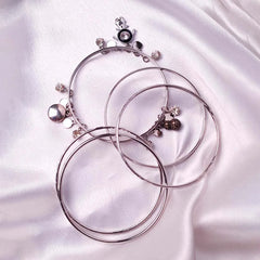 Silver Charm Bangles