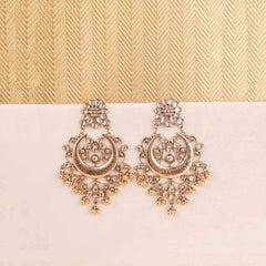 Crescent Chandelier Kundan Earrings