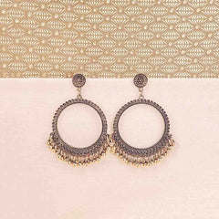 Antique Gold Round Ghungroo Earrings