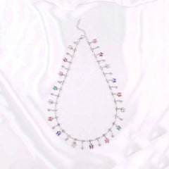 Colorful Butterfly Crystal Charm Necklace