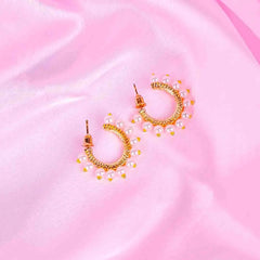 Pearl Studded Hoops