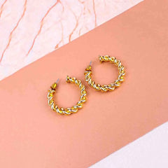 Golden Rope Textured Hoops