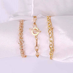 Set Of 3 Link Chain Bracelet Combo