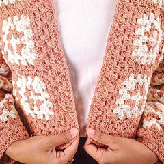 Patterned Peach Crochet Cardigan