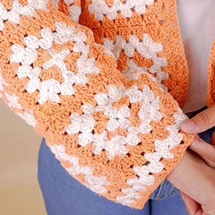 Orange N White Crochet Cardigan