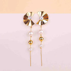 Opera Fan Tassel Drop Earrings
