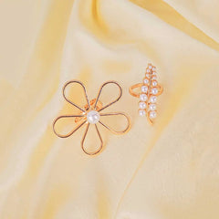 Pack of 2 Floral Vine Statement Rings Combo