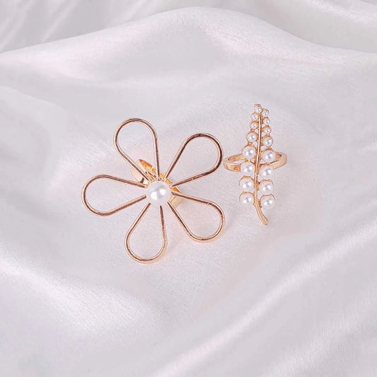 Pack of 2 Floral Vine Statement Rings Combo