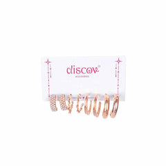 Set of 4 Golden Hoop Earrings Combo