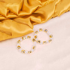 Pack Of 2 Golden Pearl Bracelet