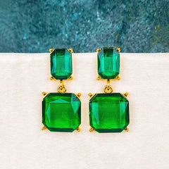 Emerald Drop Statement Earrings