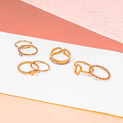 Pack of 8 Golden Western Rings Combo