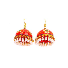 Floral Meenakari Bell Jhumka