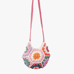 Pastel Bloom Crochet Sling Bag
