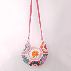 Pastel Bloom Crochet Sling Bag