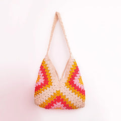 Sunset Blush Crochet Bag