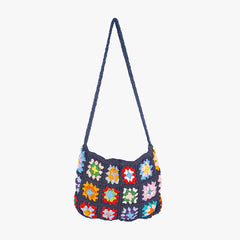 Vibrant Black Crochet Sling Bag