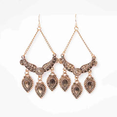 Intricate Antique Teardrop Dangle Earrings