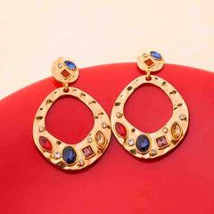 Electric Hammered Gem Drop Earrings
