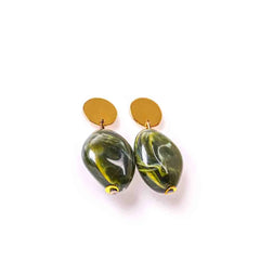 Marble Resin Drop Earrings