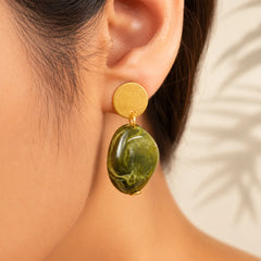 Marble Resin Drop Earrings