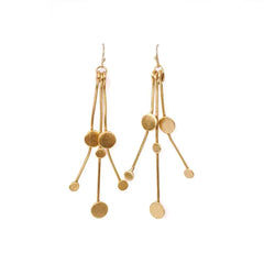 Unique Brass Dotted Circular Drop Earrings