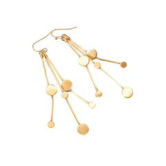 Unique Brass Dotted Circular Drop Earrings