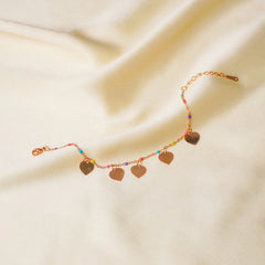 Beaded Heart Chain Bracelet