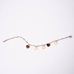 Beaded Heart Chain Bracelet