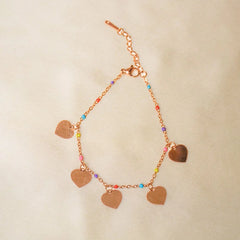Beaded Heart Chain Bracelet