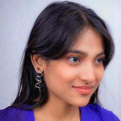 Electric Silver Spiral Drop Earrings