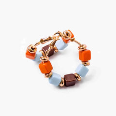 Circular Square Beaded Hoop Earrings