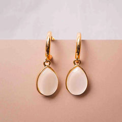 Opalescent Teardrop Hoops