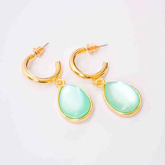 Opalescent Teardrop Hoops