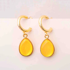 Opalescent Teardrop Hoops