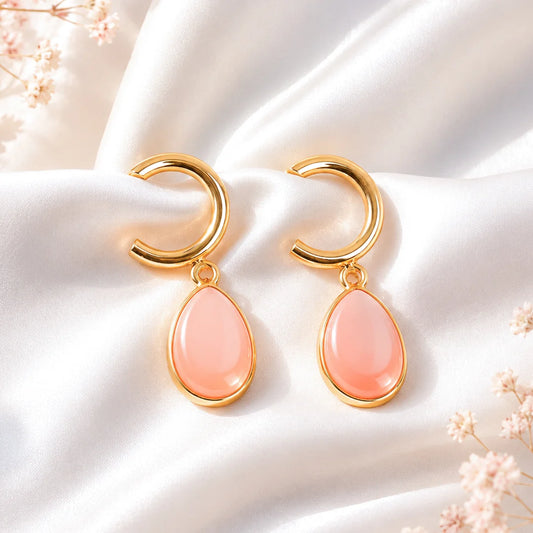 Opalescent Teardrop Hoops