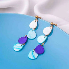 Blue Hued Teardrop Dangle Earrings