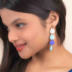 Blue Hued Teardrop Dangle Earrings