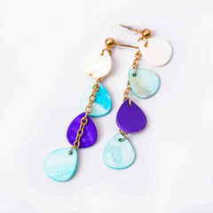 Blue Hued Teardrop Dangle Earrings