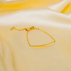 Heart Charm Bar Bracelet - 18K Gold Plated