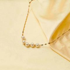 Pearl Chain Necklace - 18K Gold Plated