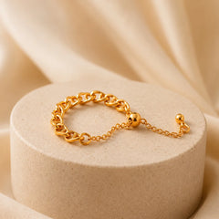 Golden Link Chain Ring - 18K Gold Plated