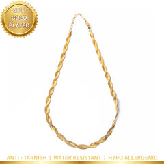 Interwoven Snake Chain Necklace - 18K Gold Plated