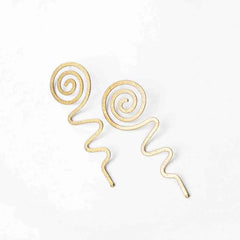 Textured Spiral Drop Earrings