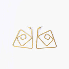 Brass Assymetrical Geometrical Drop Earrings