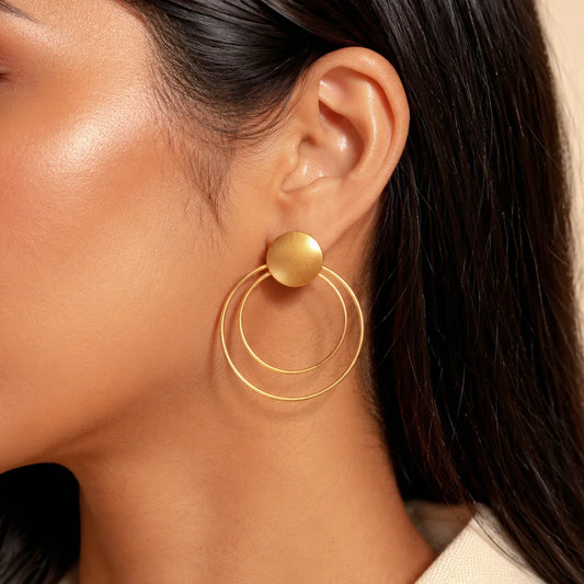Brass Double Layered Hoops