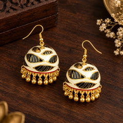 Royal Leaf Meenakari Jhumka
