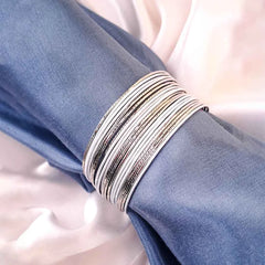 White & Silver Toned Bangles